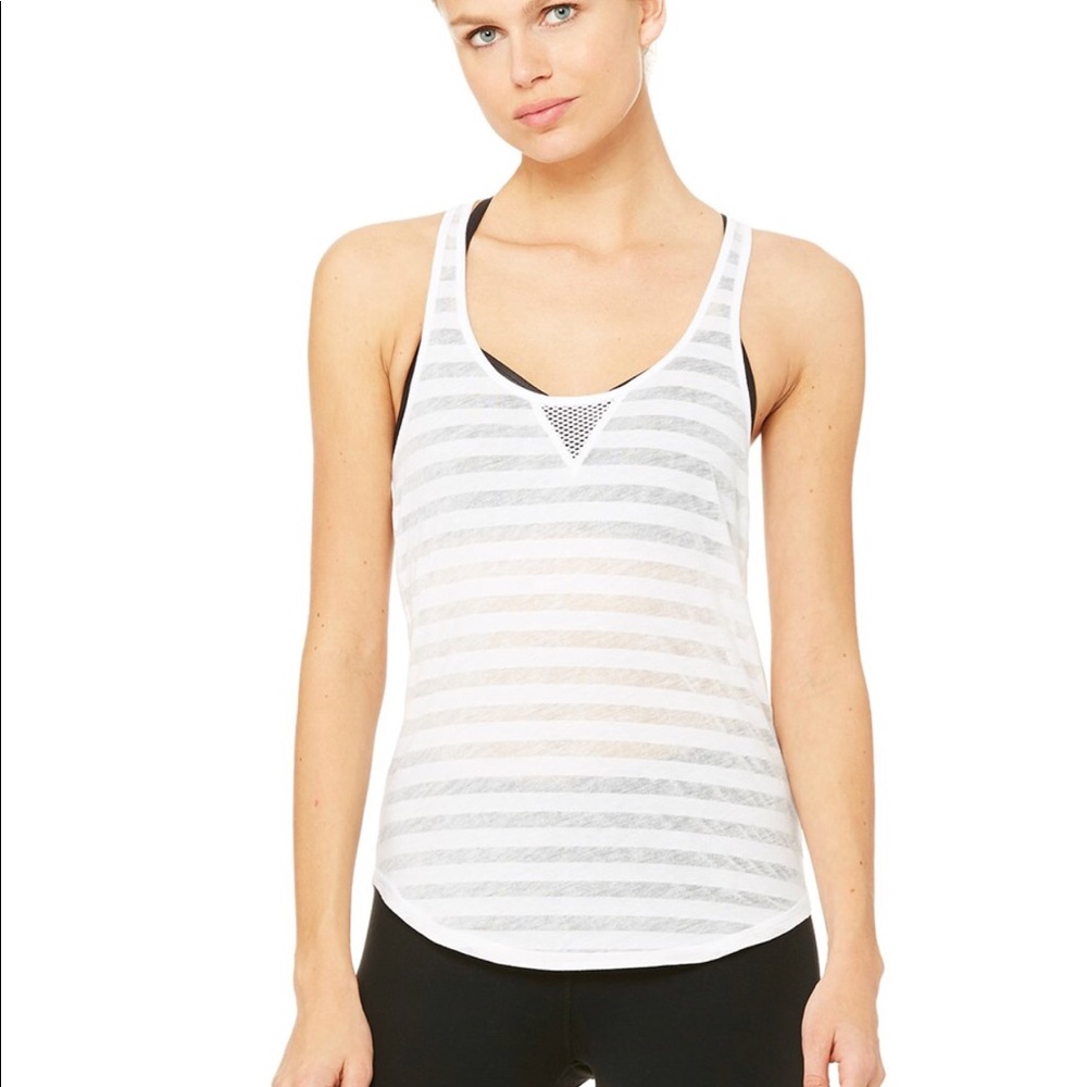 ALO Yoga Layer Tank Burn Out Stripe